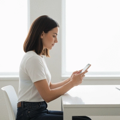 Woman tracking her menstrual cycle on a smartphone app