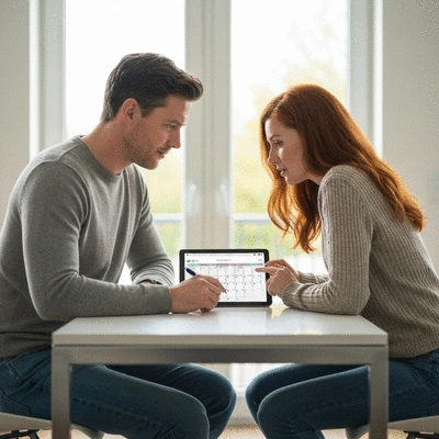 Couple planning fertility journey together